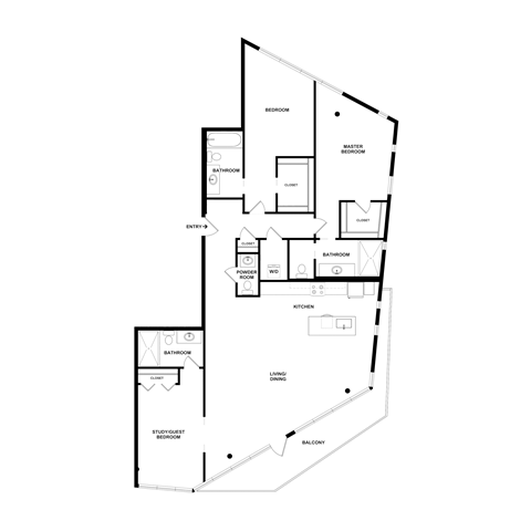 Floor plan for 3 beds, 3.5 baths, 2127 sqft